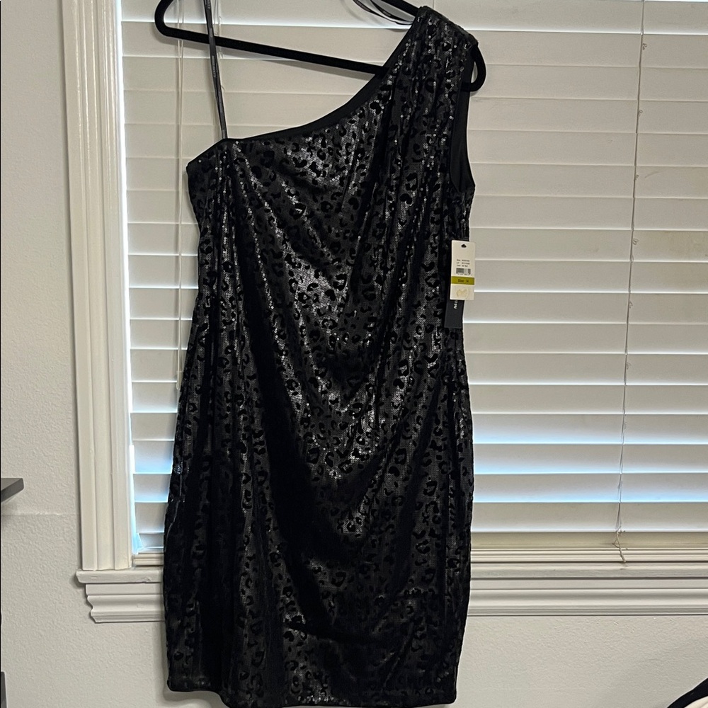 Miss Sixty Black One-Shoulder Dress
